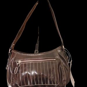 Elegant Dark Brown Leather Shoulder Bag